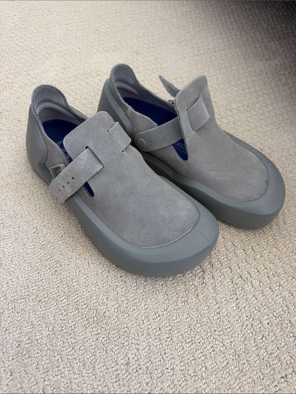 Birkenstock Women's Grey Suede Clog Mules